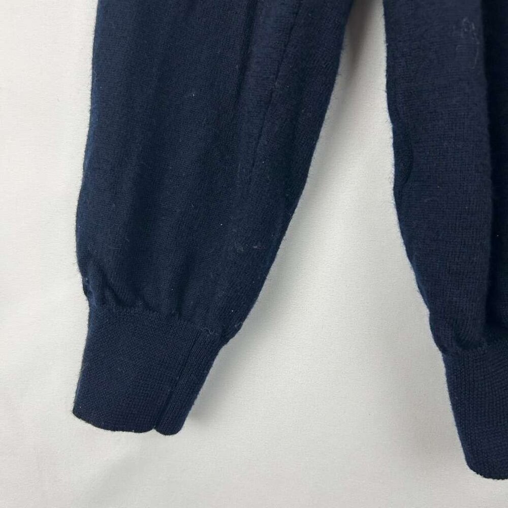 Gran Sasso Men's Small Polo Sweater 100% Virgin Wool Blue Collared Buttons - Picture 16 of 16